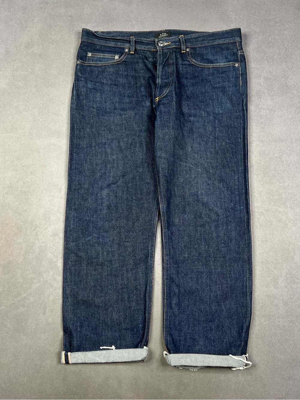 A.P.C. Straight Leg Raw Denim Jeans in Deep Blue